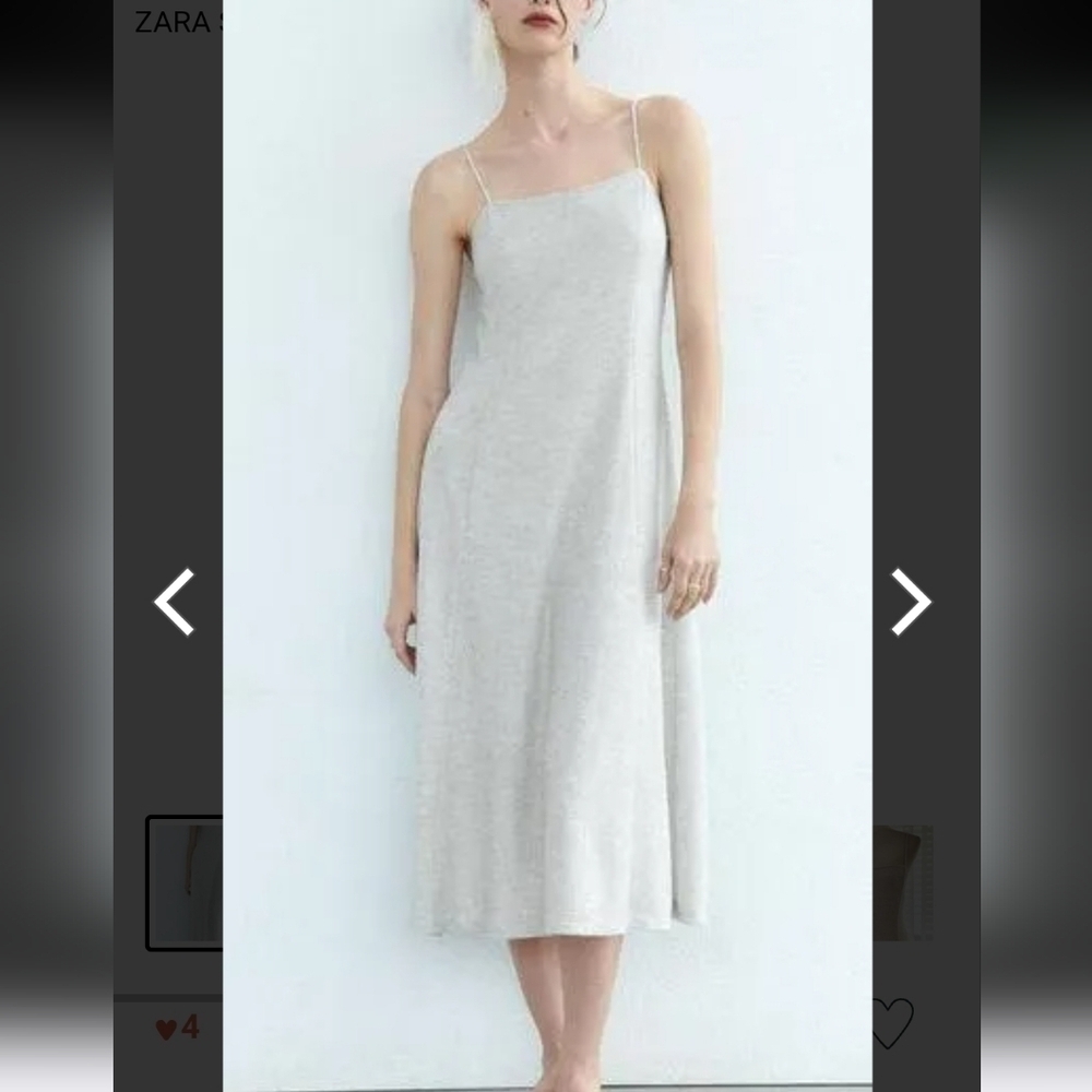 Zara Shiny Silver Metallic Maxi Dress